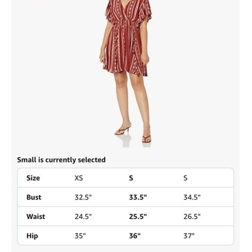 Angie Women's V Neck Flutter Sleeve Dress - S NWOT - Picture 7 of 13